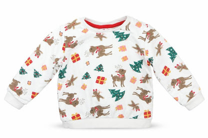 Front view of So cute girls’ white animal print pullover t-shirt, size 9-12, months
