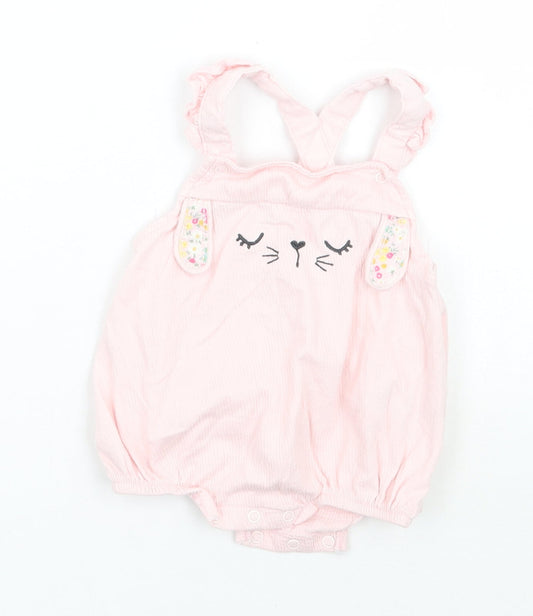 F&F Girls Pink Batik  Babygrow One-Piece Size 3-6 Months