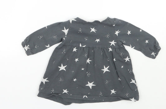 F&F Girls Grey Geometric  Basic T-Shirt Size 0-3 Months