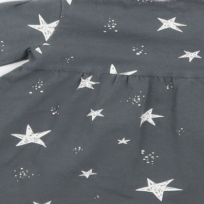F&F Girls Grey Geometric  Basic T-Shirt Size 0-3 Months