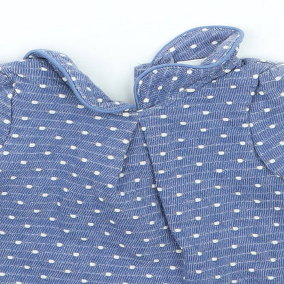 NEXT Girls Blue Polka Dot  Basic T-Shirt Size 3-6 Months