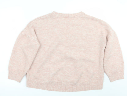 Womens UK Size L Peacocks Pink Pullover Jumper