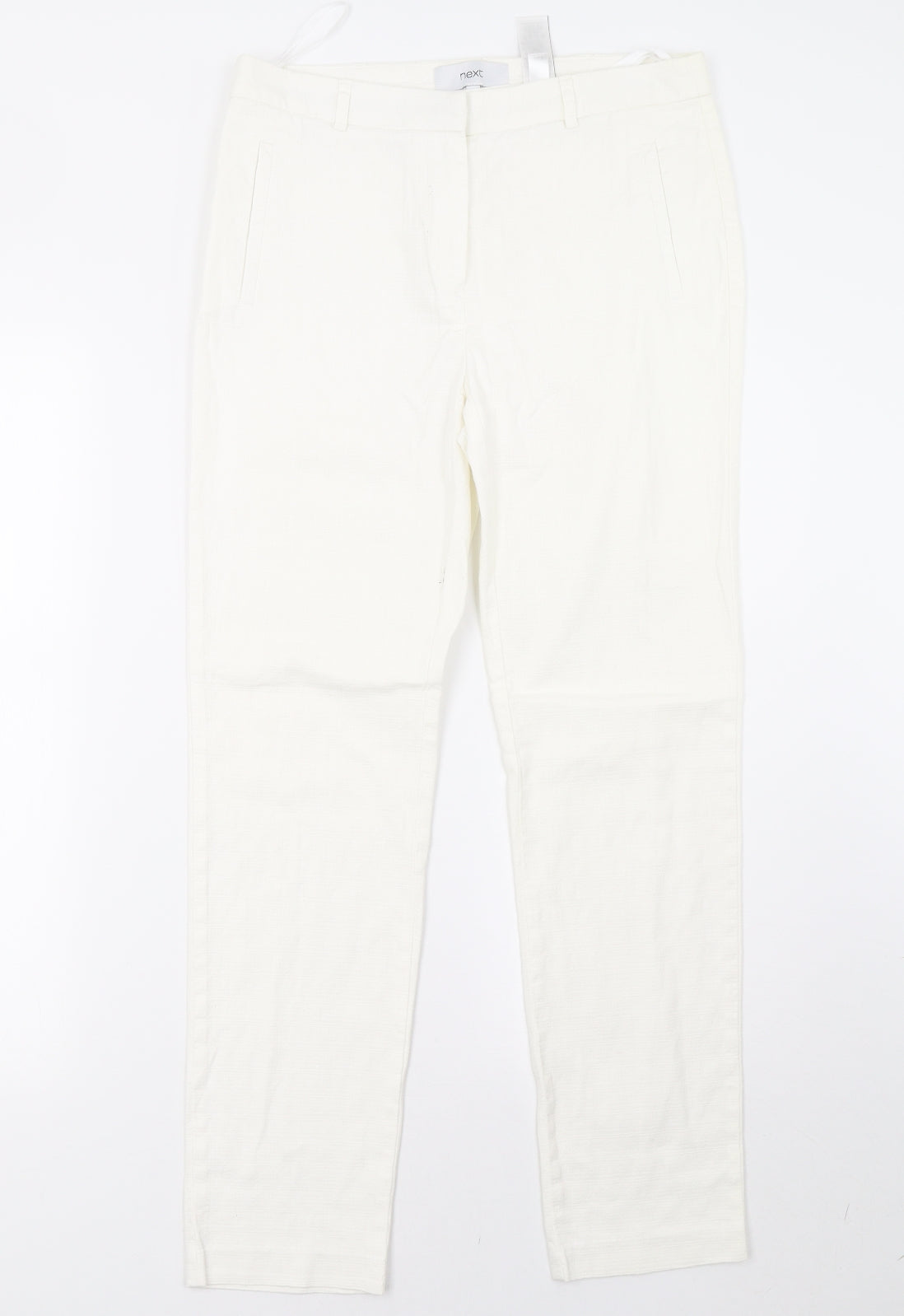 Womens UK Size 10 NEXT Regular Fit Sweatpants White Trousers