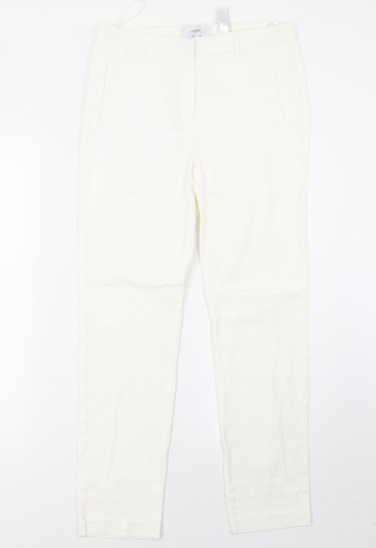 Womens UK Size 10 NEXT Regular Fit Sweatpants White Trousers