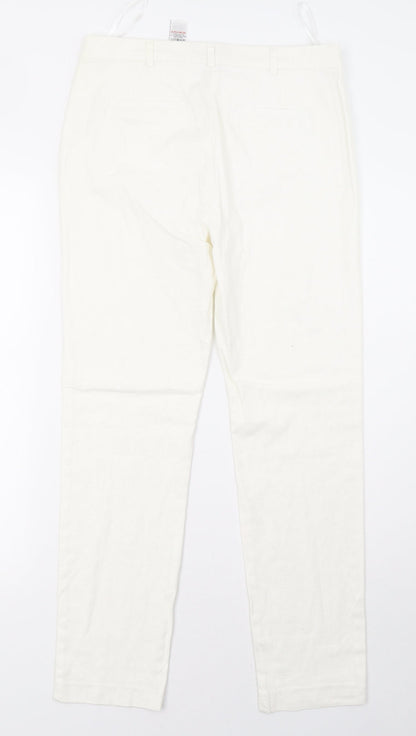 Womens UK Size 10 NEXT Regular Fit Sweatpants White Trousers
