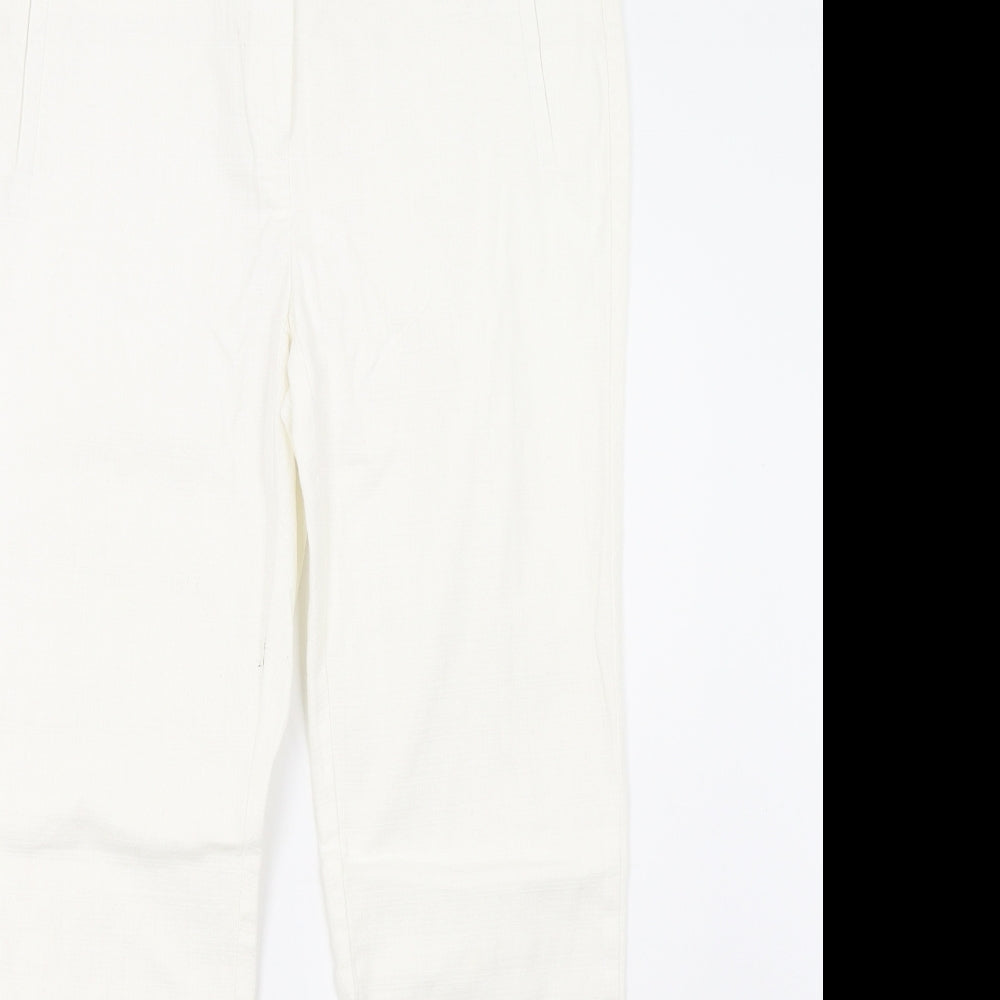 Womens UK Size 10 NEXT Regular Fit Sweatpants White Trousers