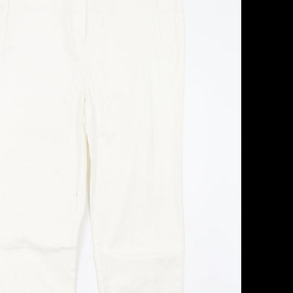 Womens UK Size 10 NEXT Regular Fit Sweatpants White Trousers