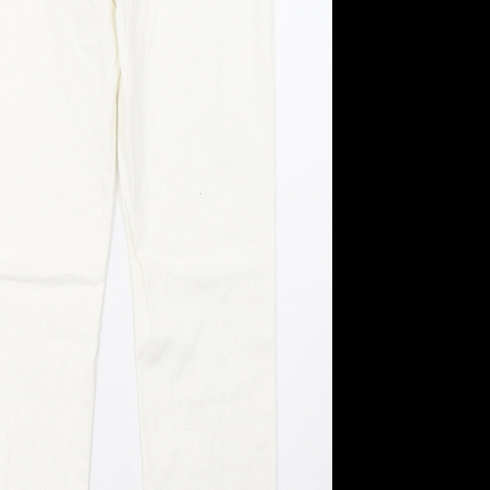 Womens UK Size 10 NEXT Regular Fit Sweatpants White Trousers