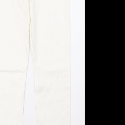 Womens UK Size 10 NEXT Regular Fit Sweatpants White Trousers