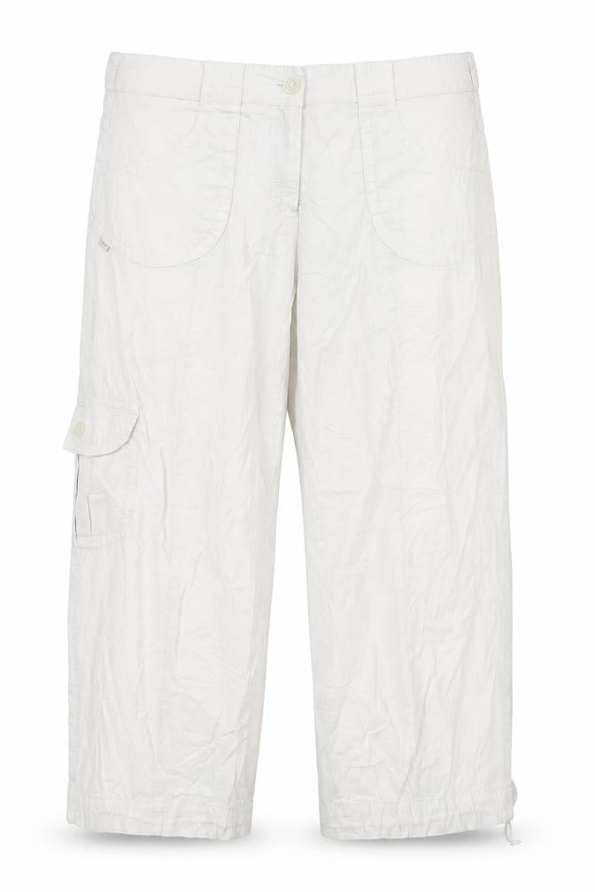 Womens UK Size 16 ZERRES Regular Fit Cropped White Trousers