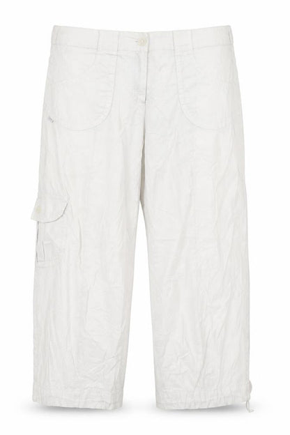 Womens UK Size 16 ZERRES Regular Fit Cropped White Trousers