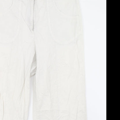 Womens UK Size 16 ZERRES Regular Fit Cropped White Trousers