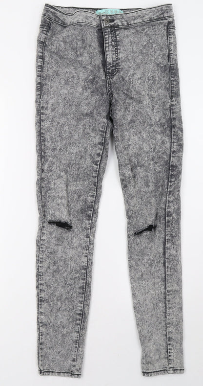 Primark Womens Grey  Denim Skinny Jeans Size 10 L30 in