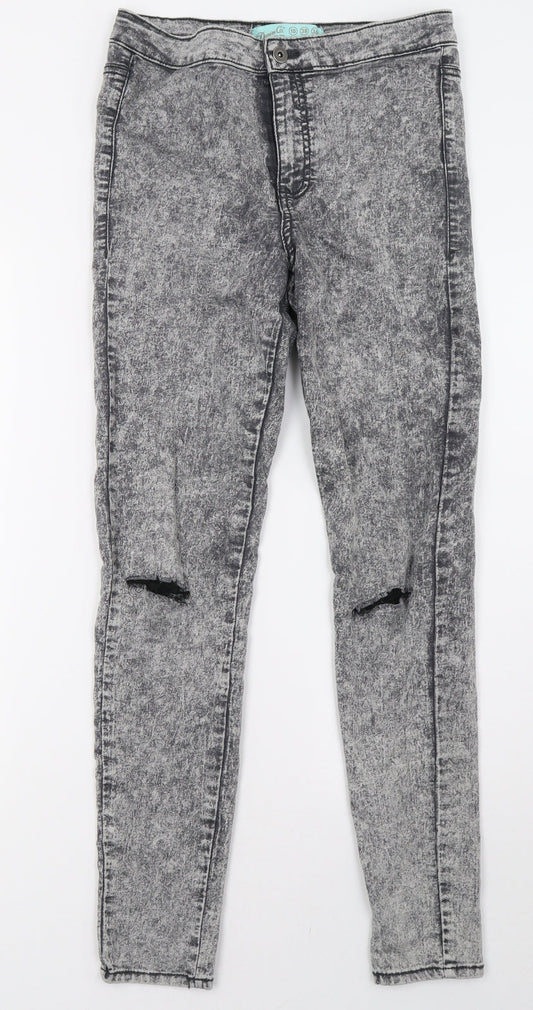 Primark Womens Grey  Denim Skinny Jeans Size 10 L30 in