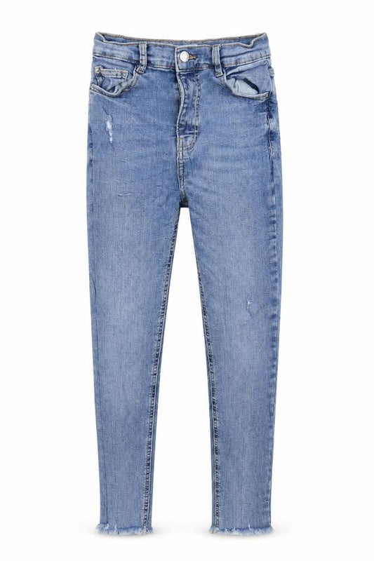 Womens UK Size 4 Pull&Bear Regular Fit Skinny Blue Jeans