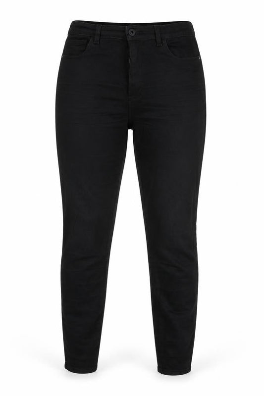 Front view of Only women’s black denim skinny jeans, size L, 30-inch leg