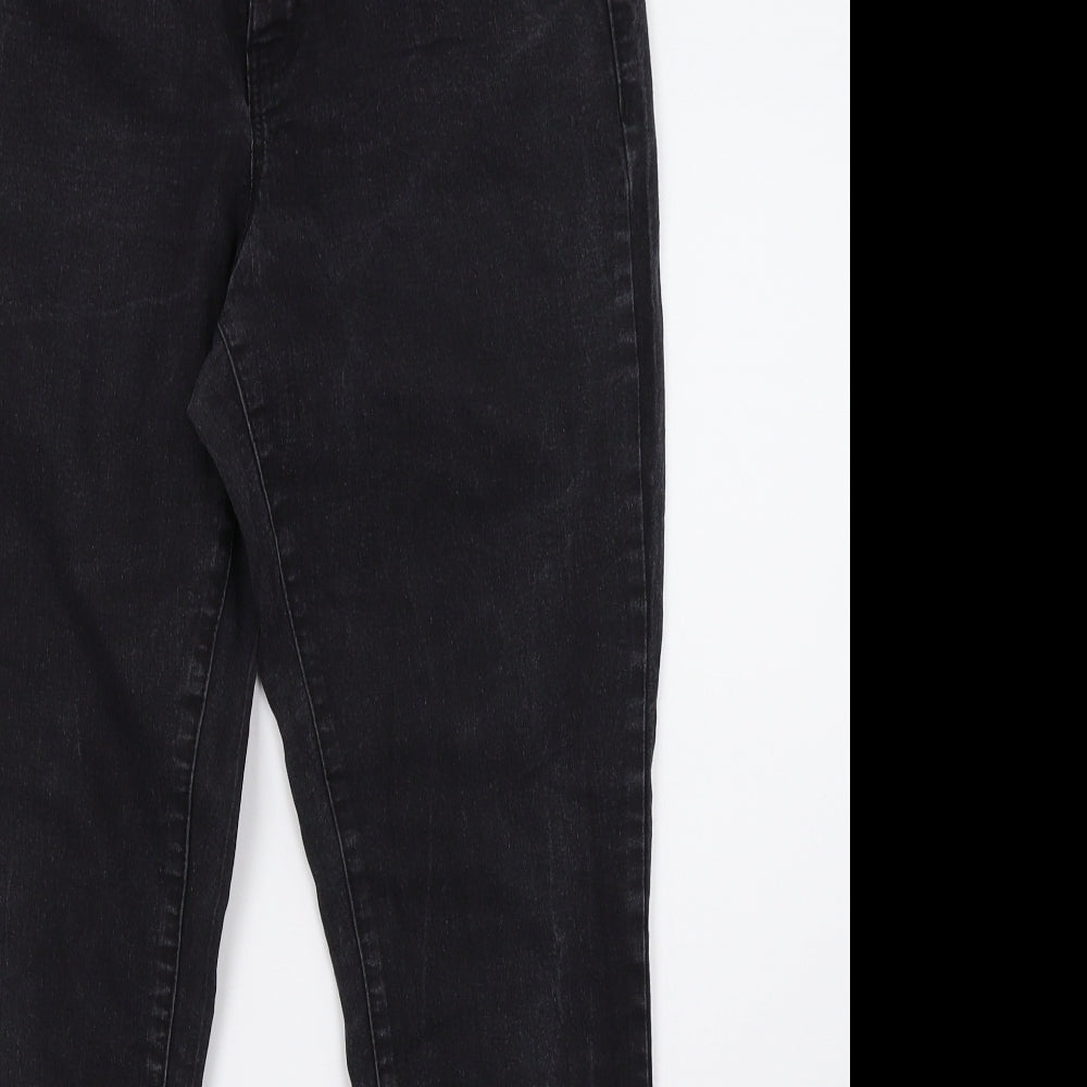 Dorothy Perkins Womens Black  Denim Straight Jeans Size 12 L28 in