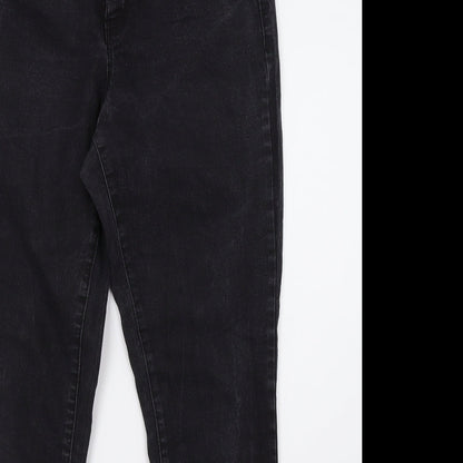 Dorothy Perkins Womens Black  Denim Straight Jeans Size 12 L28 in