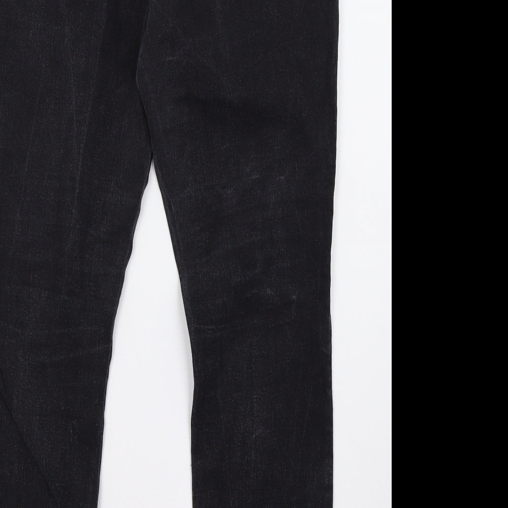 Dorothy Perkins Womens Black  Denim Straight Jeans Size 12 L28 in