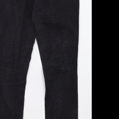 Dorothy Perkins Womens Black  Denim Straight Jeans Size 12 L28 in
