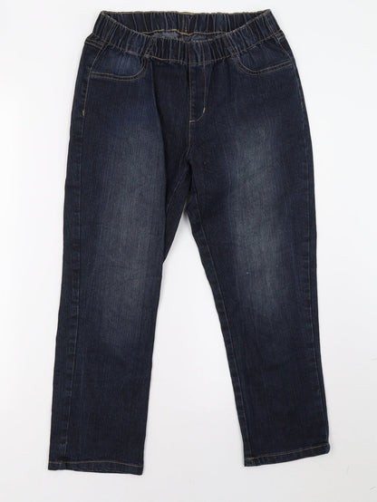 Womens UK Size 28 Preworn Regular Fit Cropped Blue Jeans