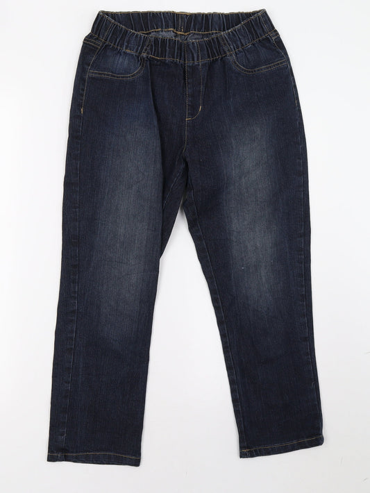 Womens UK Size 28 Preworn Regular Fit Cropped Blue Jeans