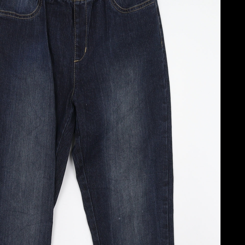 Womens UK Size 28 Preworn Regular Fit Cropped Blue Jeans