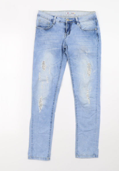 f&d fashion Womens Blue  Denim Skinny Jeans Size 12 L26 in