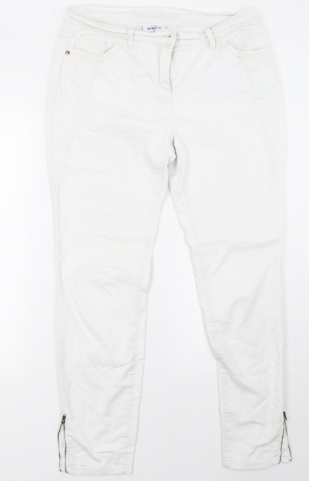 Gina Benotti Womens White   Straight Jeans Size 14 L31 in