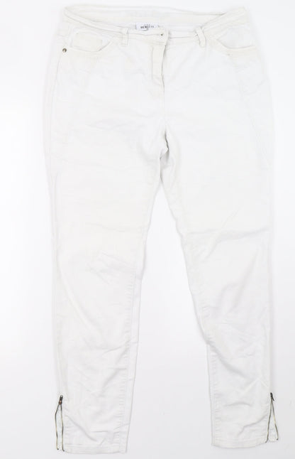 Gina Benotti Womens White   Straight Jeans Size 14 L31 in