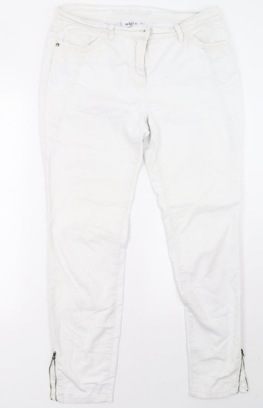 Gina Benotti Womens White   Straight Jeans Size 14 L31 in