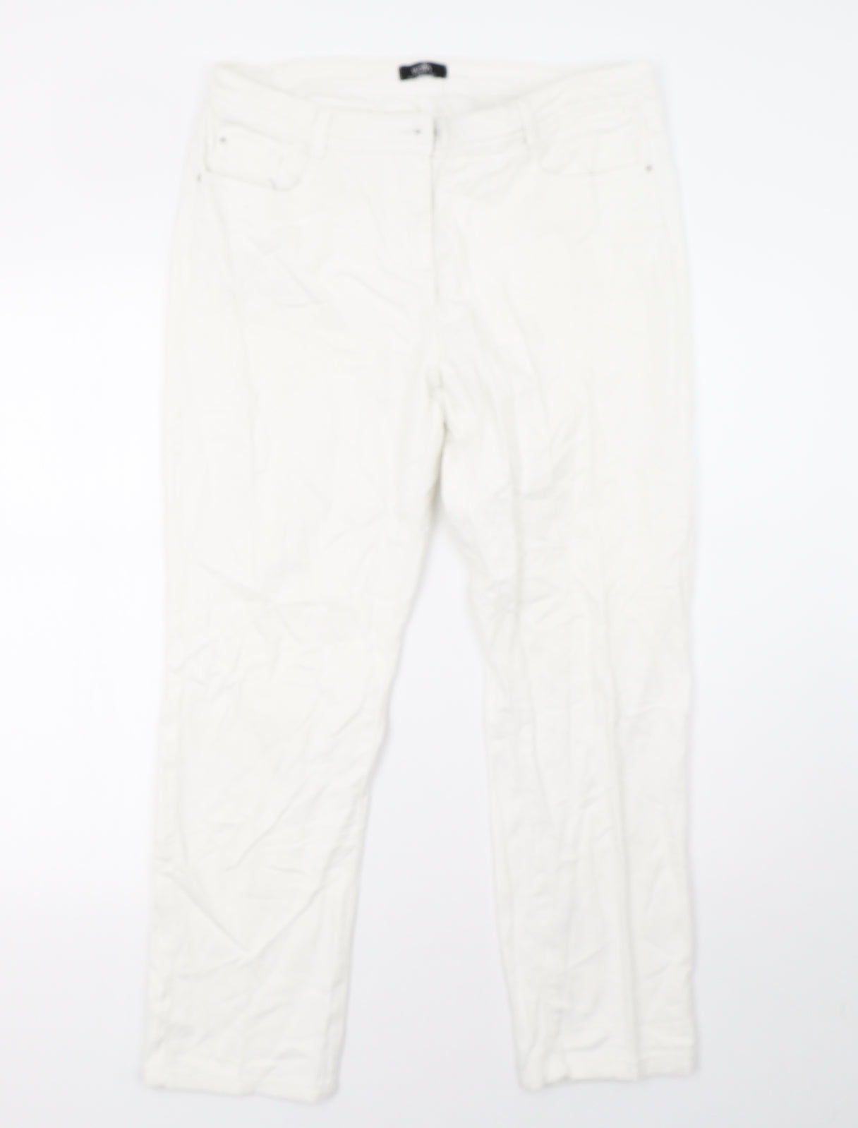 Womens UK Size 14 Wallis Regular Fit Straight White Jeans