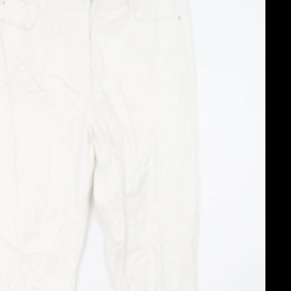 Womens UK Size 14 Wallis Regular Fit Straight White Jeans