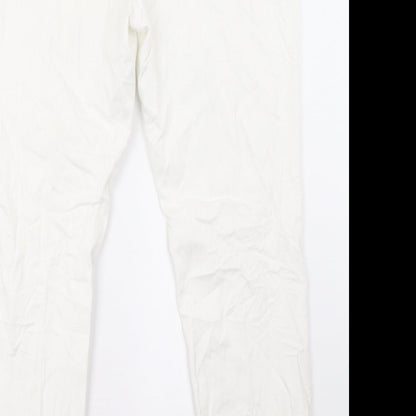 Womens UK Size 14 Wallis Regular Fit Straight White Jeans