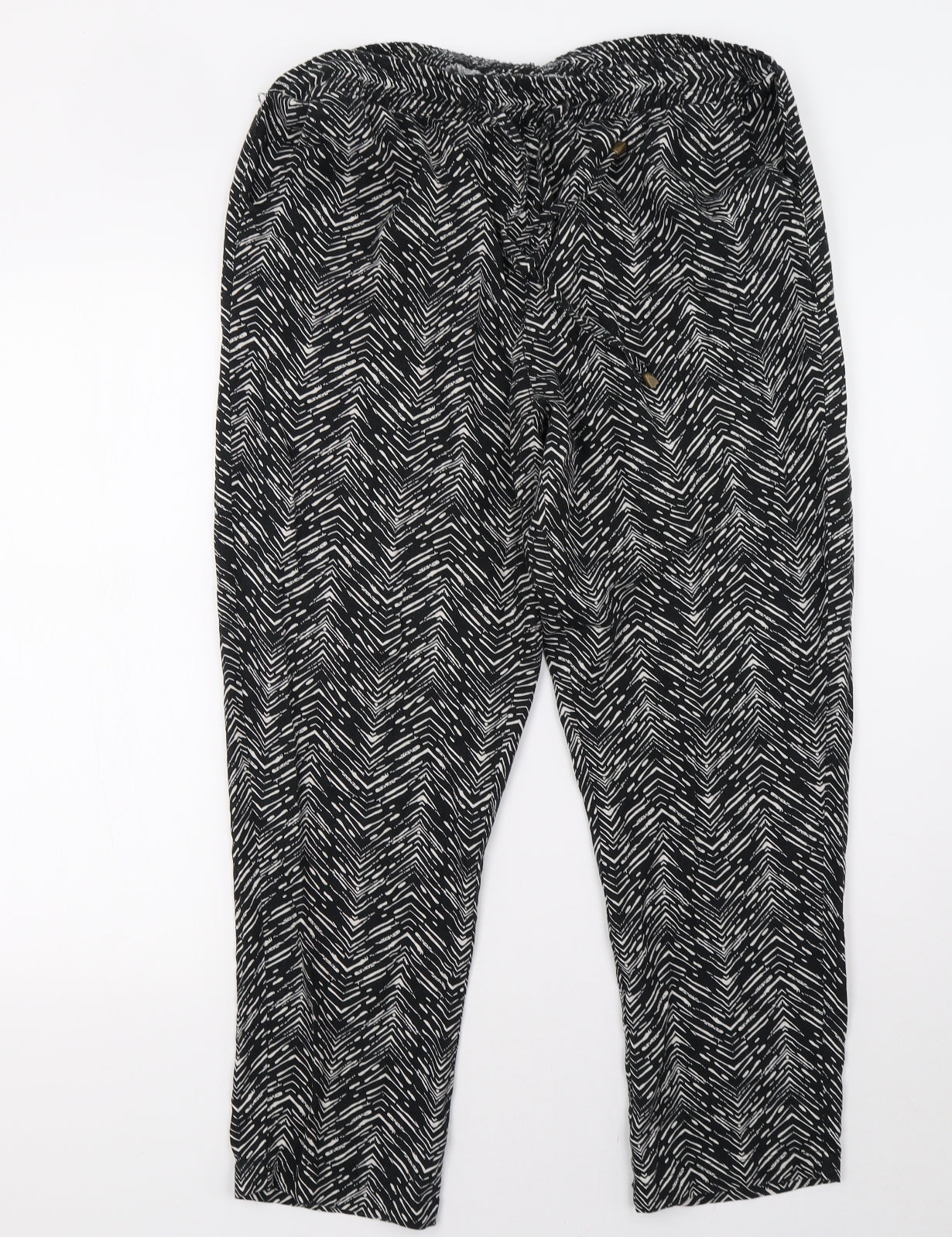 Womens UK Size 12 Preworn Regular Fit  Black Trousers