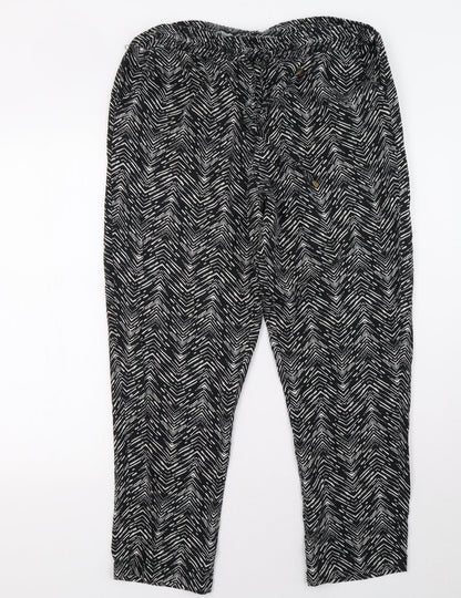 Womens UK Size 12 Preworn Regular Fit  Black Trousers