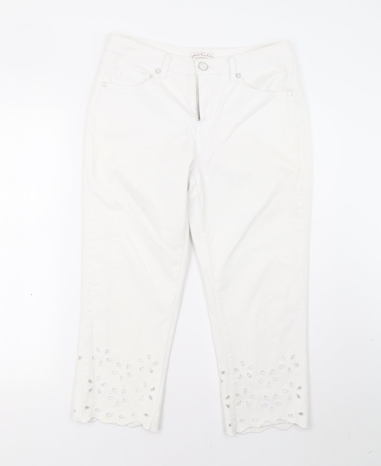 Kaleidoscope Womens White  Denim Straight Jeans Size 12 L24 in