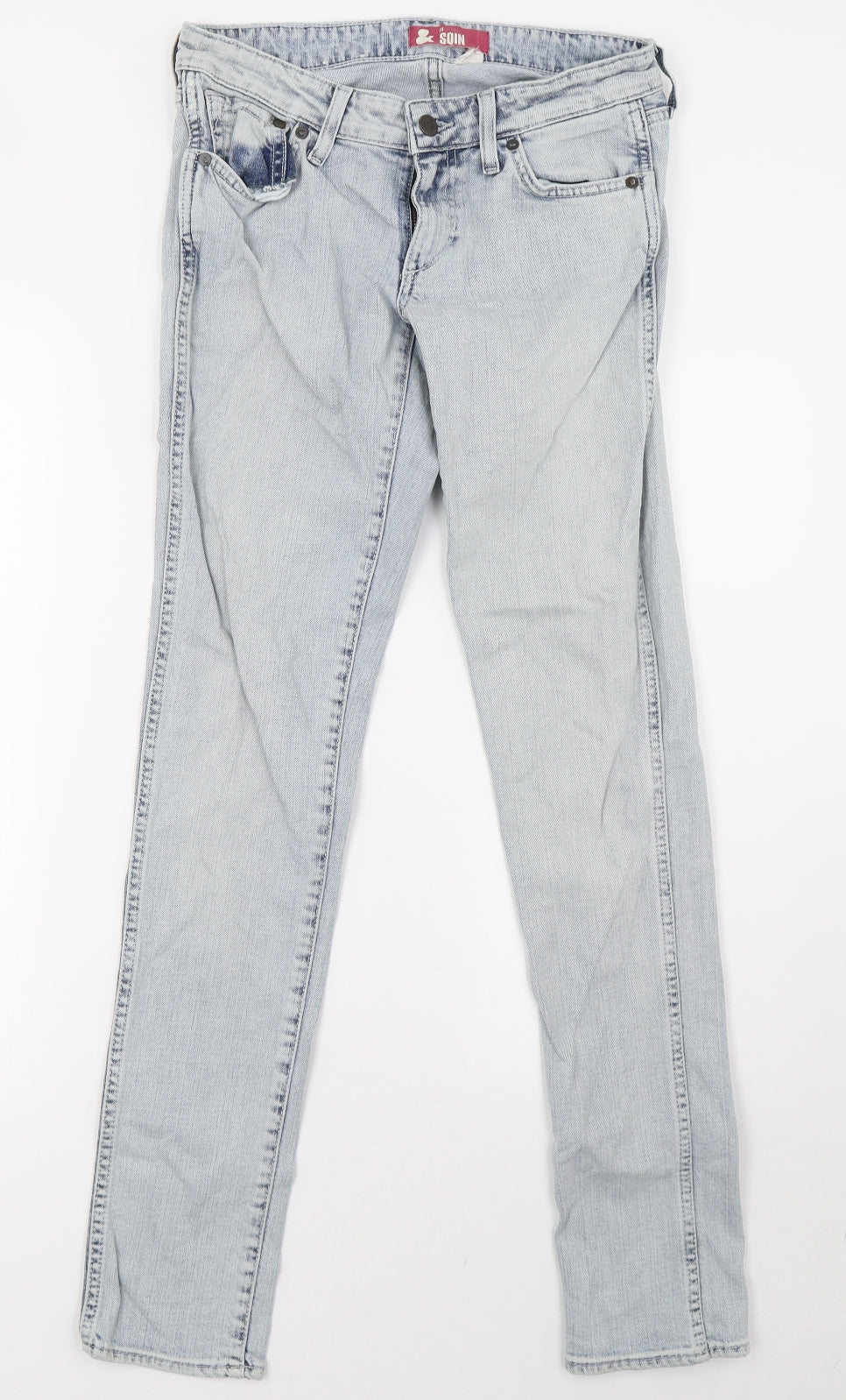 Womens UK Size 10 sqin Regular Fit Straight Blue Jeans