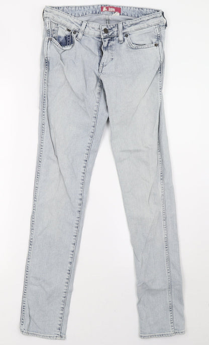 Womens UK Size 10 sqin Regular Fit Straight Blue Jeans