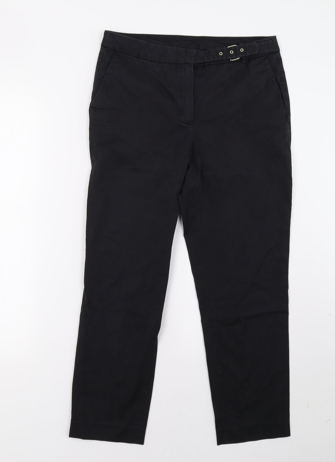 Womens UK Size 12 Preworn Regular Fit  Black Trousers