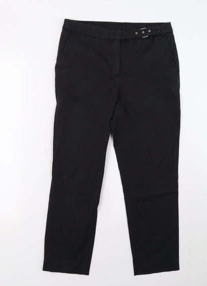 Womens UK Size 12 Preworn Regular Fit  Black Trousers