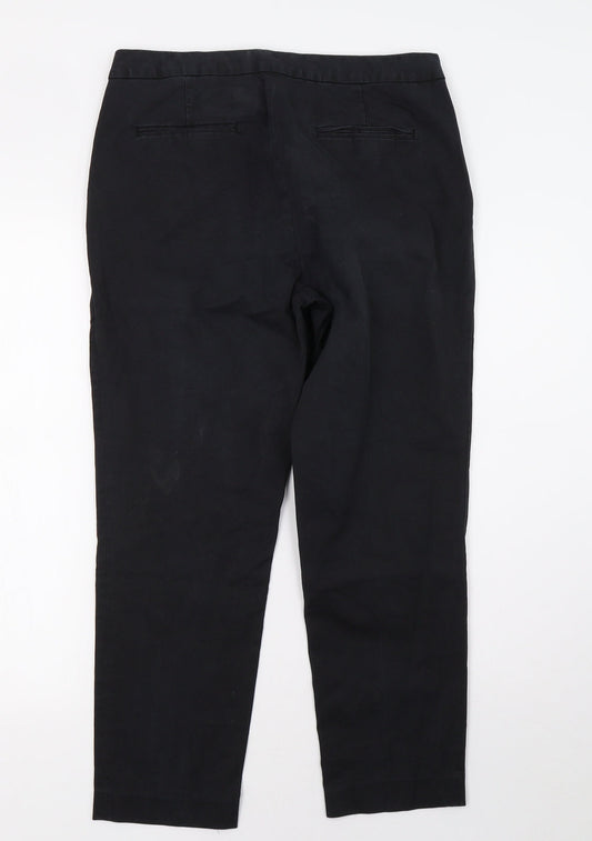 Womens UK Size 12 Preworn Regular Fit  Black Trousers