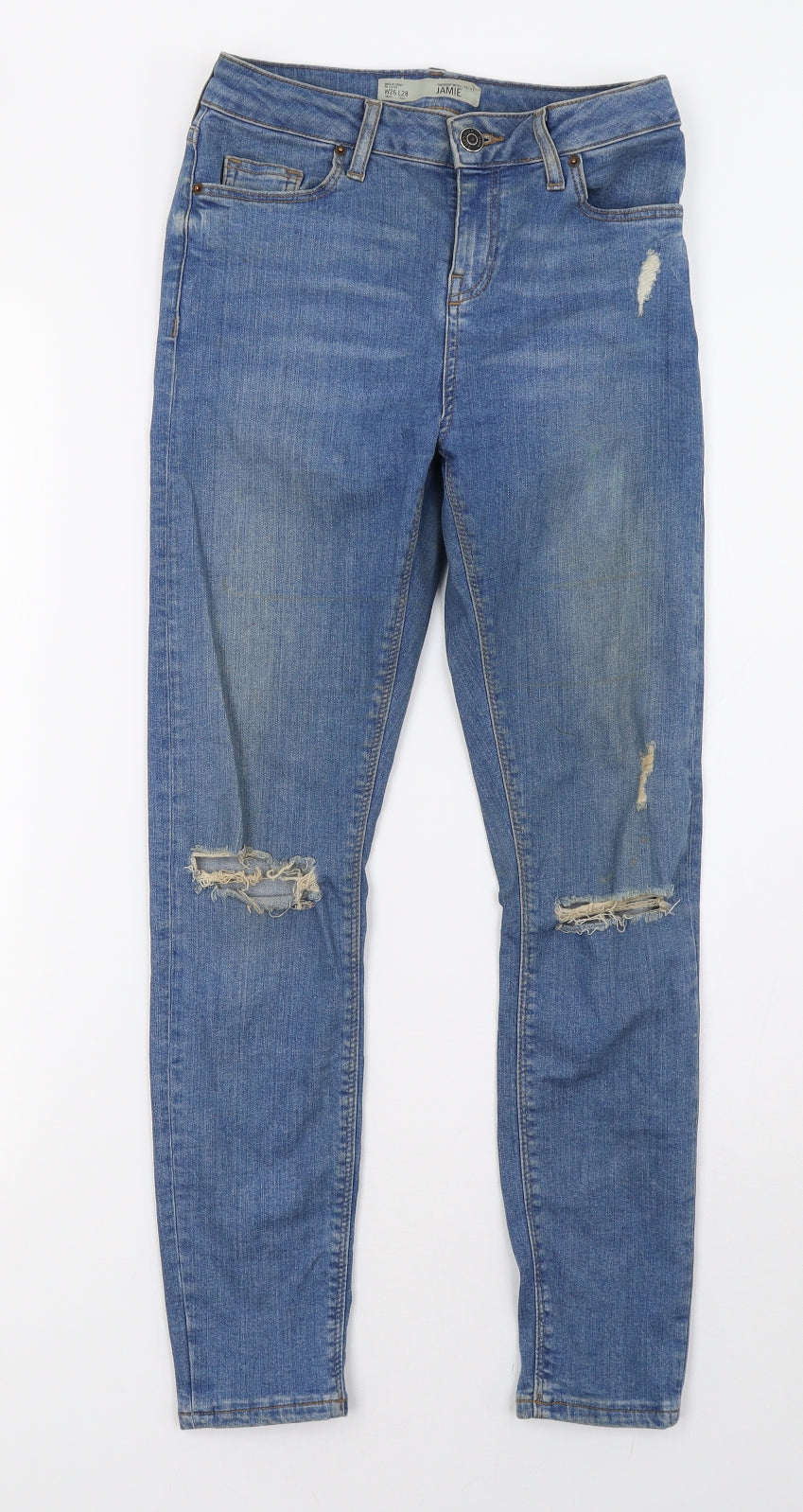 Topshop Womens Blue  Denim Skinny Jeans Size 26 L28 in