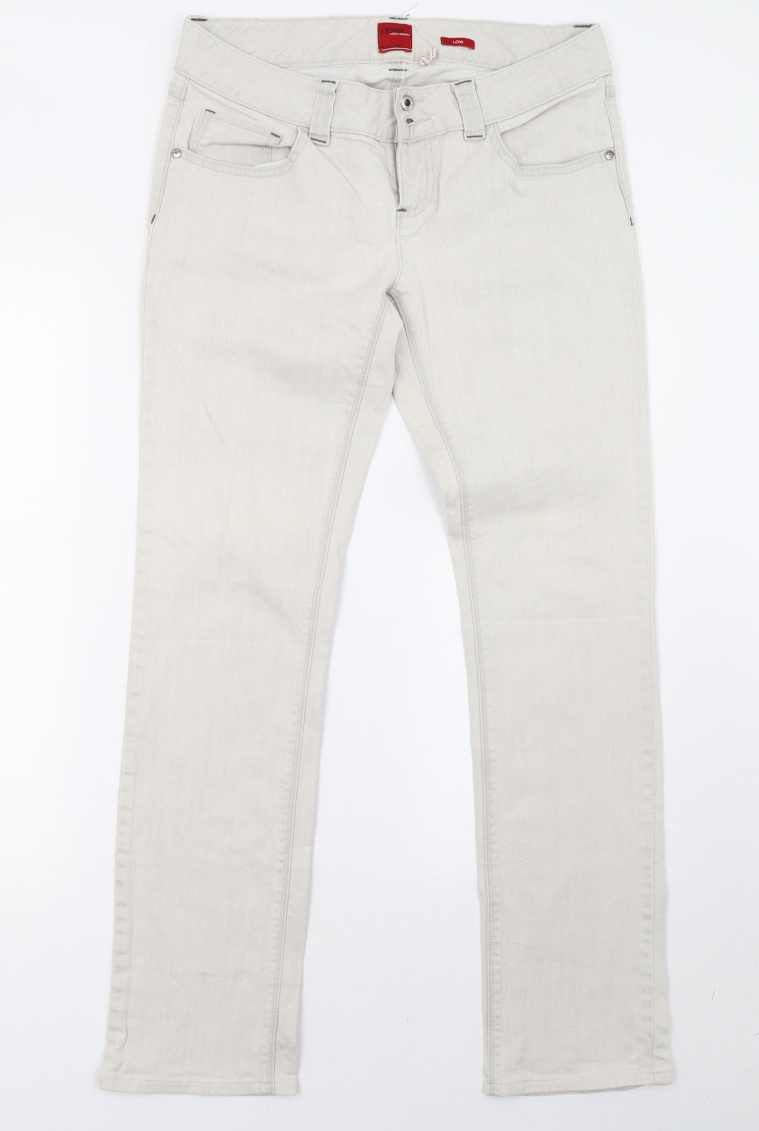 Vera Moda Womens Beige  Denim Straight Jeans Size 31 L35 in