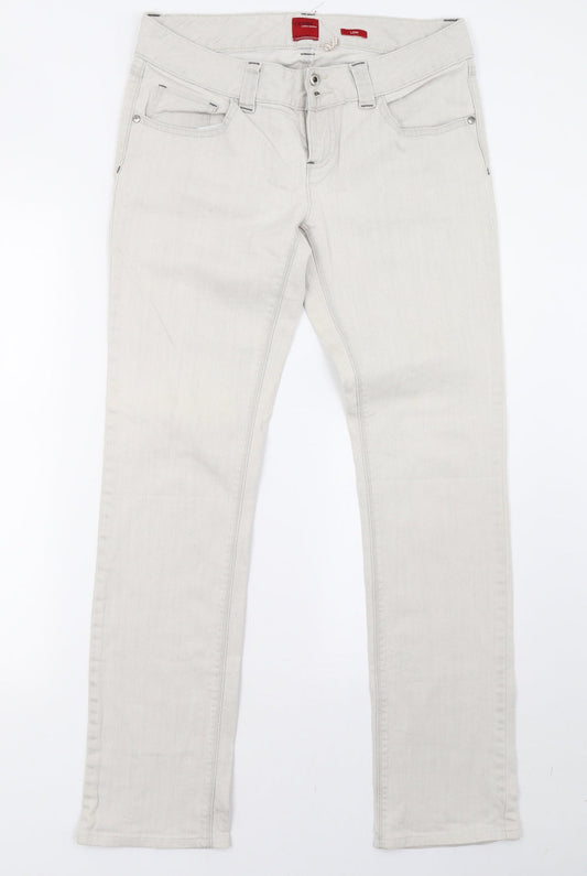 Vera Moda Womens Beige  Denim Straight Jeans Size 31 L35 in