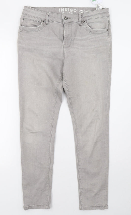 Womens UK Size 10 Marks and Spencer Regular Fit Skinny Grey Jeans