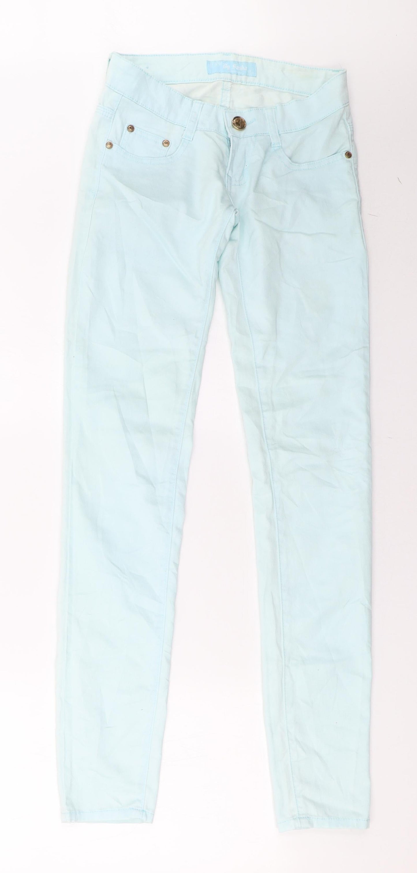 Womens UK Size 8 by sasha Regular Fit Straight Green Jeans
