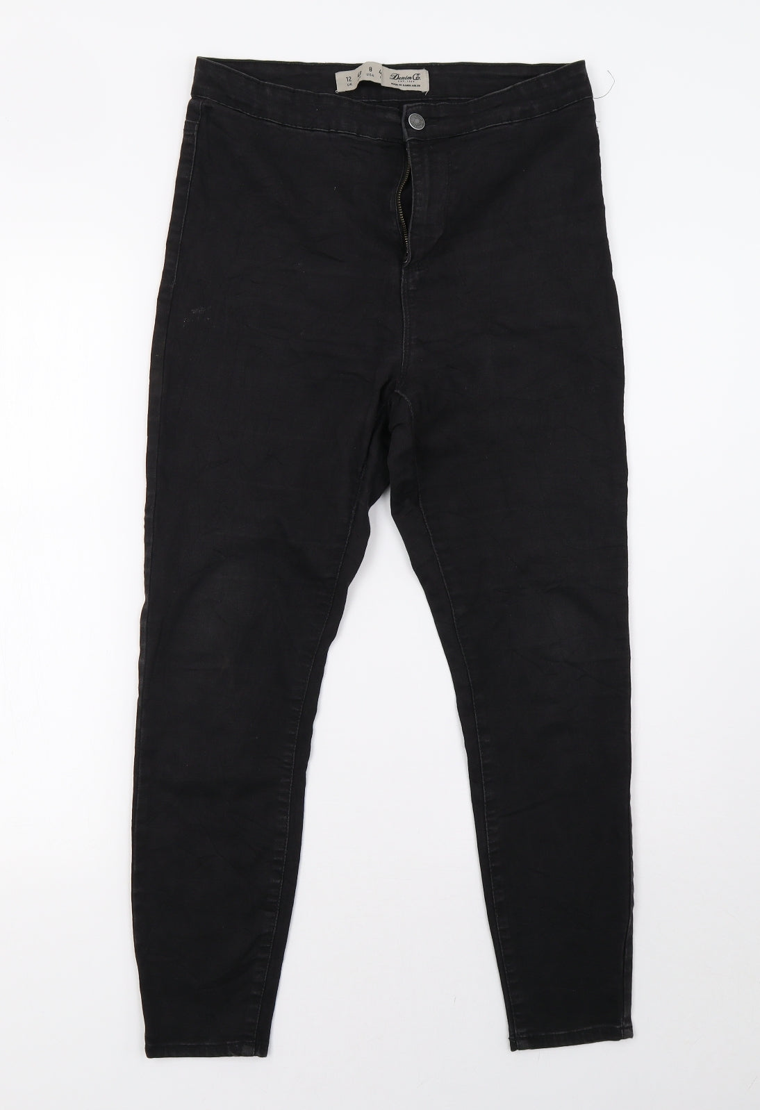 Primark Womens Black  Denim Straight Jeans Size 10 L28 in