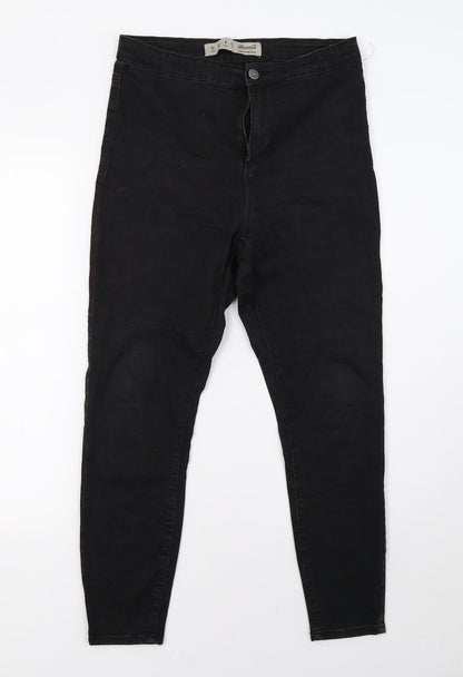 Primark Womens Black  Denim Straight Jeans Size 10 L28 in