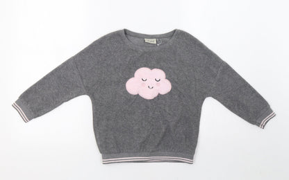 NEXT Girls Grey   Pullover Sweatshirt Size 7 Years